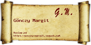 Gönczy Margit névjegykártya